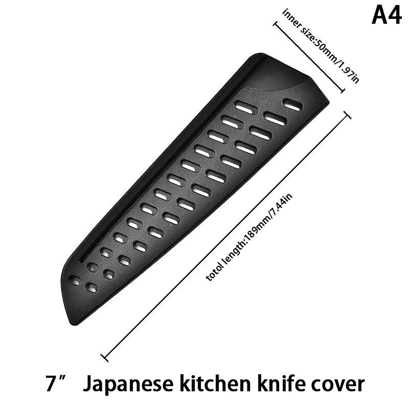 Kjøkkenknivslire Svart plastknivdeksler Knivbladbeskytterdeksel Kantbeskyttere Etui Utbening Frukt Brød Kokkeknivverktøy