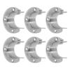 6 Sets 32mm Wardrobe Brackets Stainless Steel Heavy Duty U Shaped Closet Rod End Support with