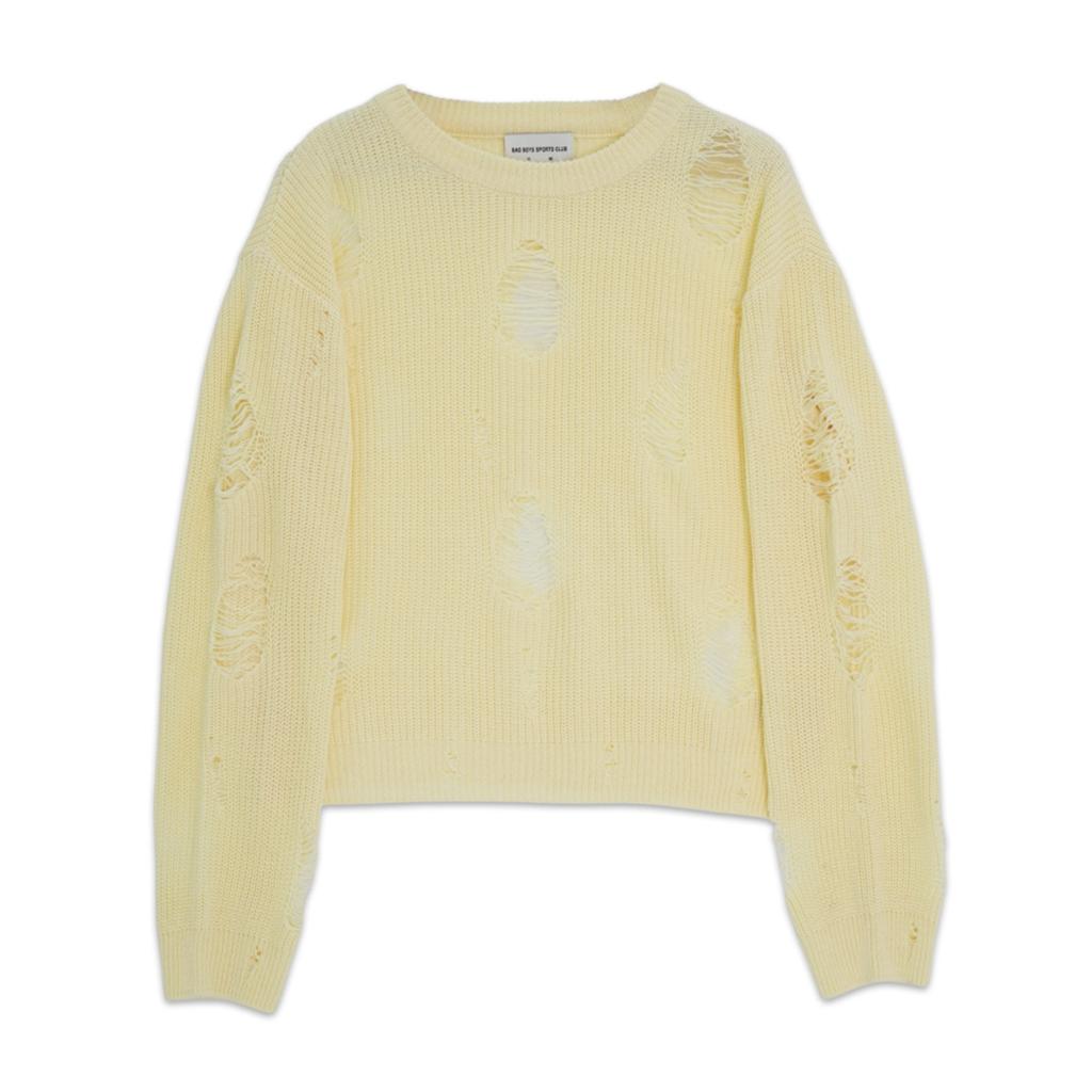 Baedeuboijeuseupocheukeulleob 302.1 : Ripped Sweater_Butter Yellow