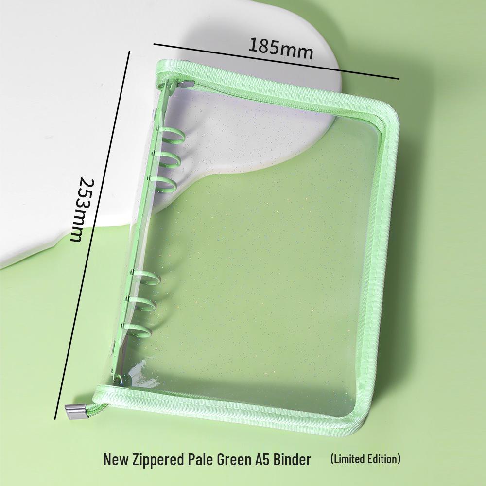 A5 Transparent PVC Ring Binder Notebook Planner, 6-Hole Photo Album with Removable Cover (A6 Compatible)