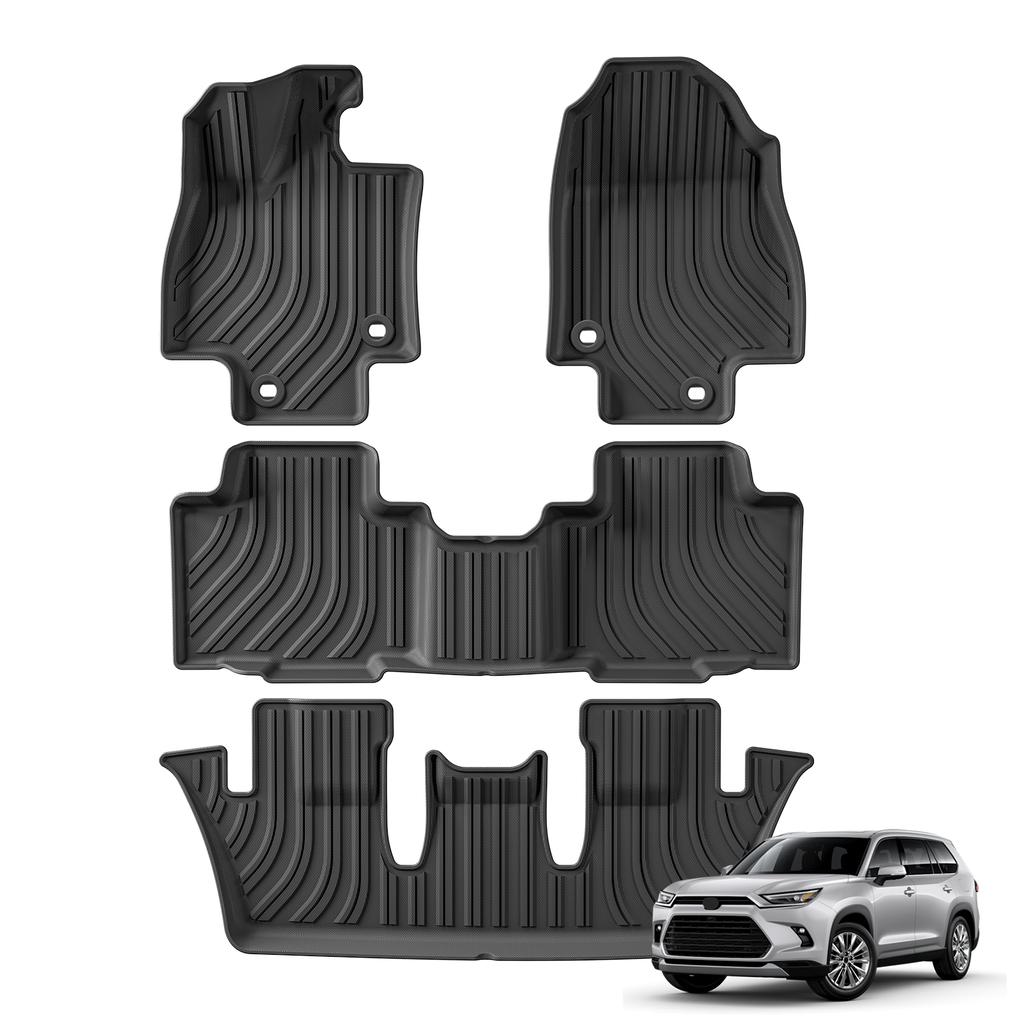 Fit for 2025 Toyota Grand Highlander (Include Hybrid) & Lexus TX Car Floor Mats Cargo Liner Pad TPE 3D Left Hand Drive