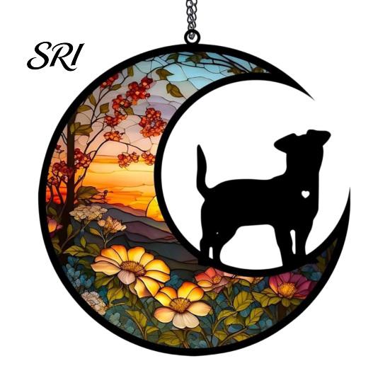 Pet Memorial Sun Catcher Acrylic Suncatcher Angel Cat Dog Panel Stained Glass Rainbow for Pets Window Hanging Ornaments Loss Sympathy Gift Lovers