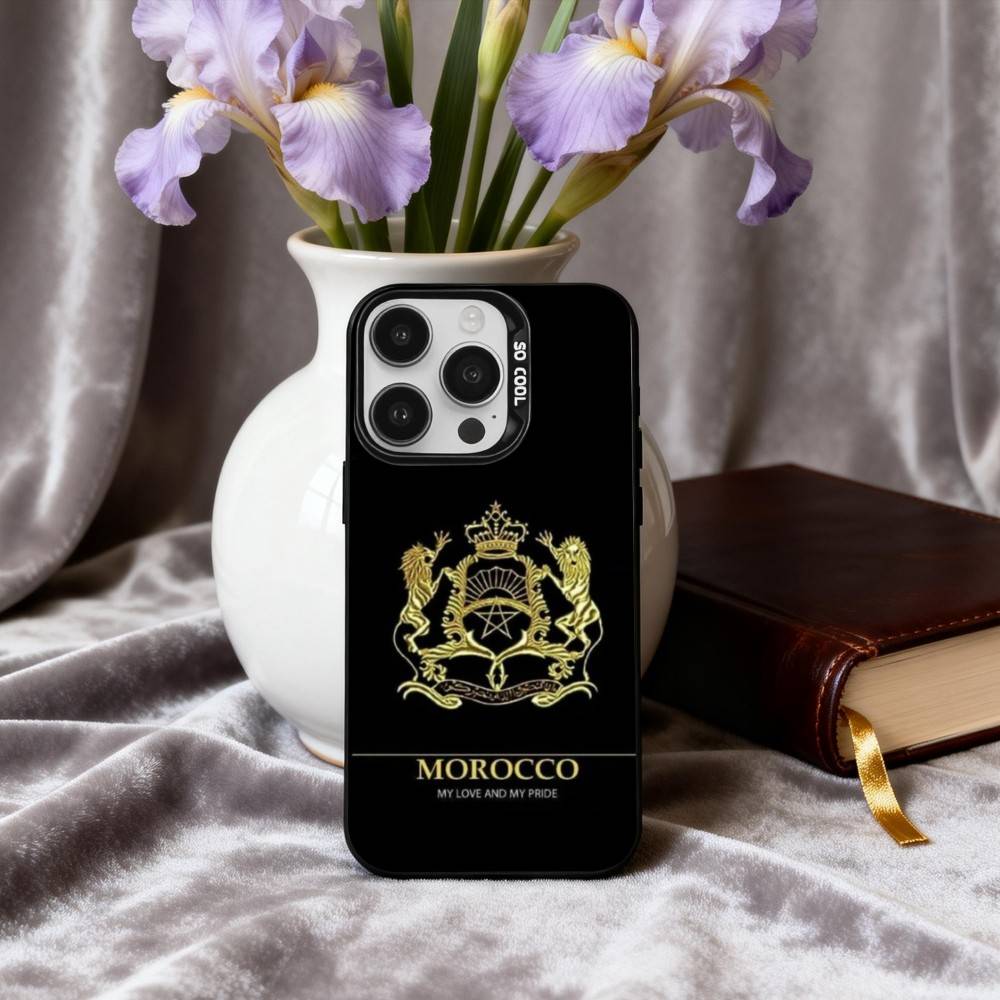 M-Maroc-C M-Morocco F-Flag Phone Case For iPhone17,16,15,14,13,12,11 Plus,Pro Max Black Candy Silver Phone Case