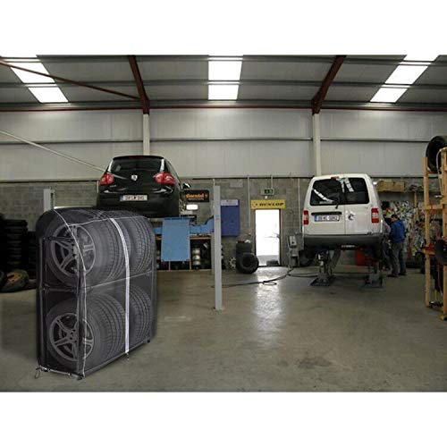 Tire Rack Cover [Choose from 2 Sizes] Outdoor 420D Thick 2-Tier Freestanding Water-Repellent Dustproof UV Protection Tire Stand Cover Durable Prevents