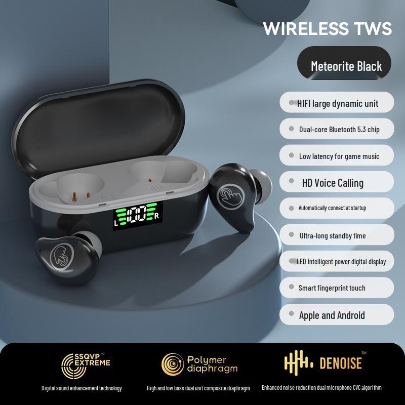 True Wireless Bluetooth In-Ear Sports Earphones with Digital Display