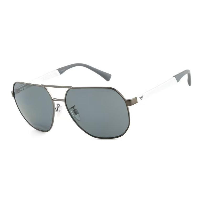 

EMPORIO ARMANI Brand Logo Alloy Aviator Sunglasses Unisex Couple Black 61 чёрный