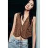 Za Autumn New Women's Clothing Zr European and American Style Beaded Embroidery Velvet Texture Effect Vest 4344621 800