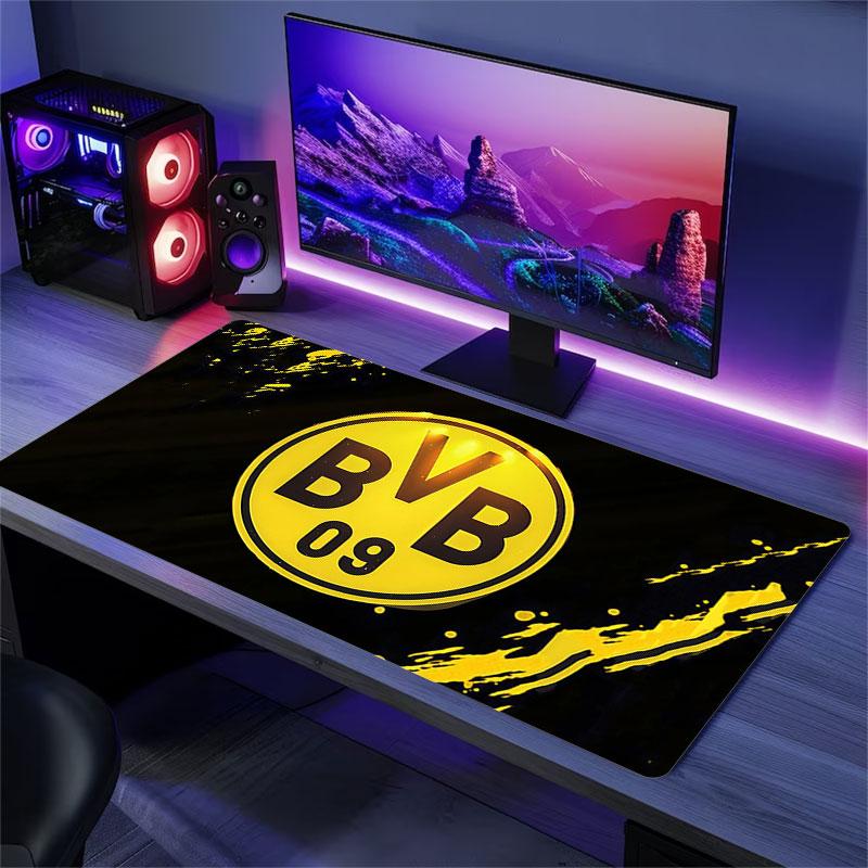 Borussia Dortmund Mouse Pad, Large Gaming Desk Mat, Non-slip XXL Mousepad for Laptop & Tablet, Mini PC Playmat with Stitched Edges