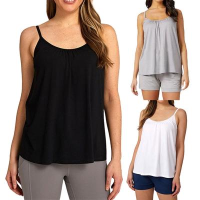 Women Solid Color Large Size Camisole Loose Casual Top
