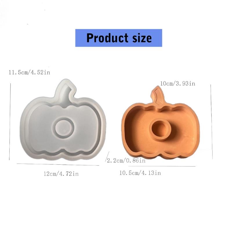 Pumpkin Silicone Candlestick Molds for Epoxy Resin Pillars Candle Stand Tealight Holder Storage Tray Home Decoration