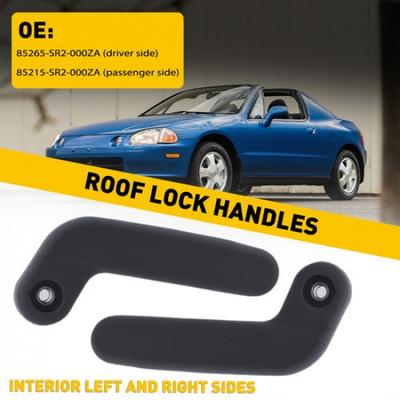For 1993-97 Honda Del-Sol Black Driver Passenger Targa Top Roof Lock Handles EXV