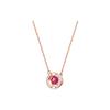 Swarovski Funkelndes Tanz-Rund-Set Kristall-Steckohrringe Halskette Damenschmuck Roségold Rot 5480494