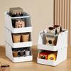 Plastic Kitchen Storage Rack Portable Large Capacity Desktop Storage Box Stackable Cosmetic Storage Container Stationary Holder