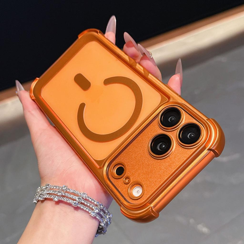 Applicabile alla custodia del telefono cellulare Apple 17PROMA, acrilico opaco anti-caduta attrazione magnetica + staffa rotante a 360° 16 mani