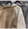 Men's Oversized Suede Hoodie: Trendy American Style, Plush Velvet, Autumn/Winter Fashion