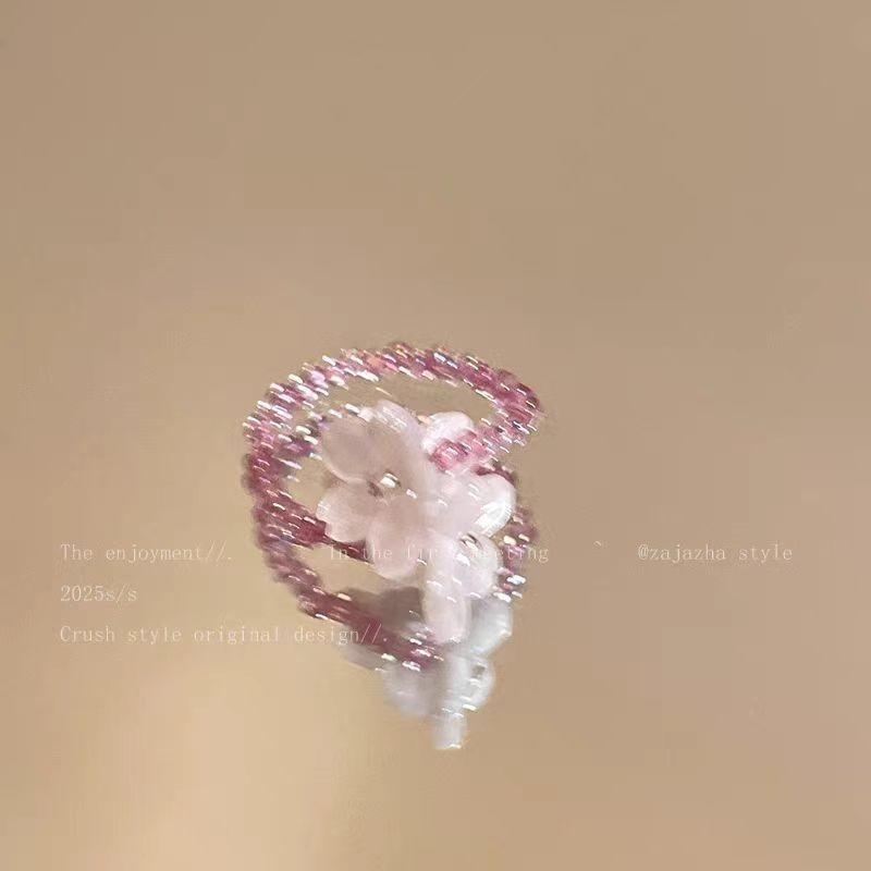 Ball Flower Ring - Women's Style - Sweet and Cute - Beach Theme - Unique Personality - Fresh and Vibrant - Beaded Finger Ring