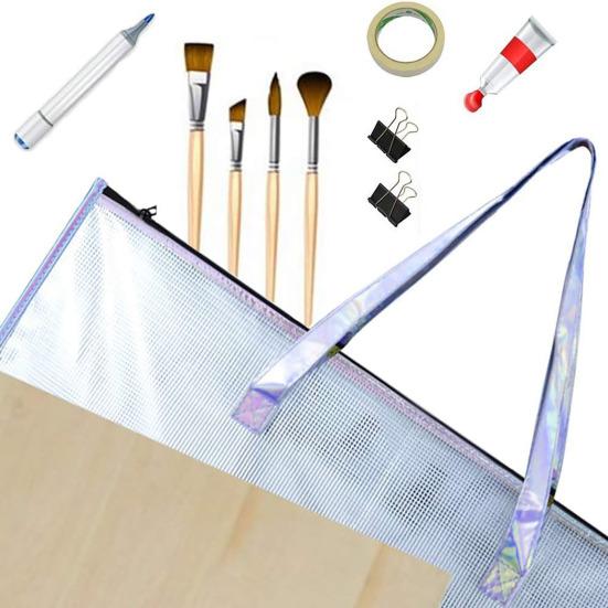 Poster Storage Case Bulletin Board Files Carrying Transparent Handbag Art Portfolio Tote Bag