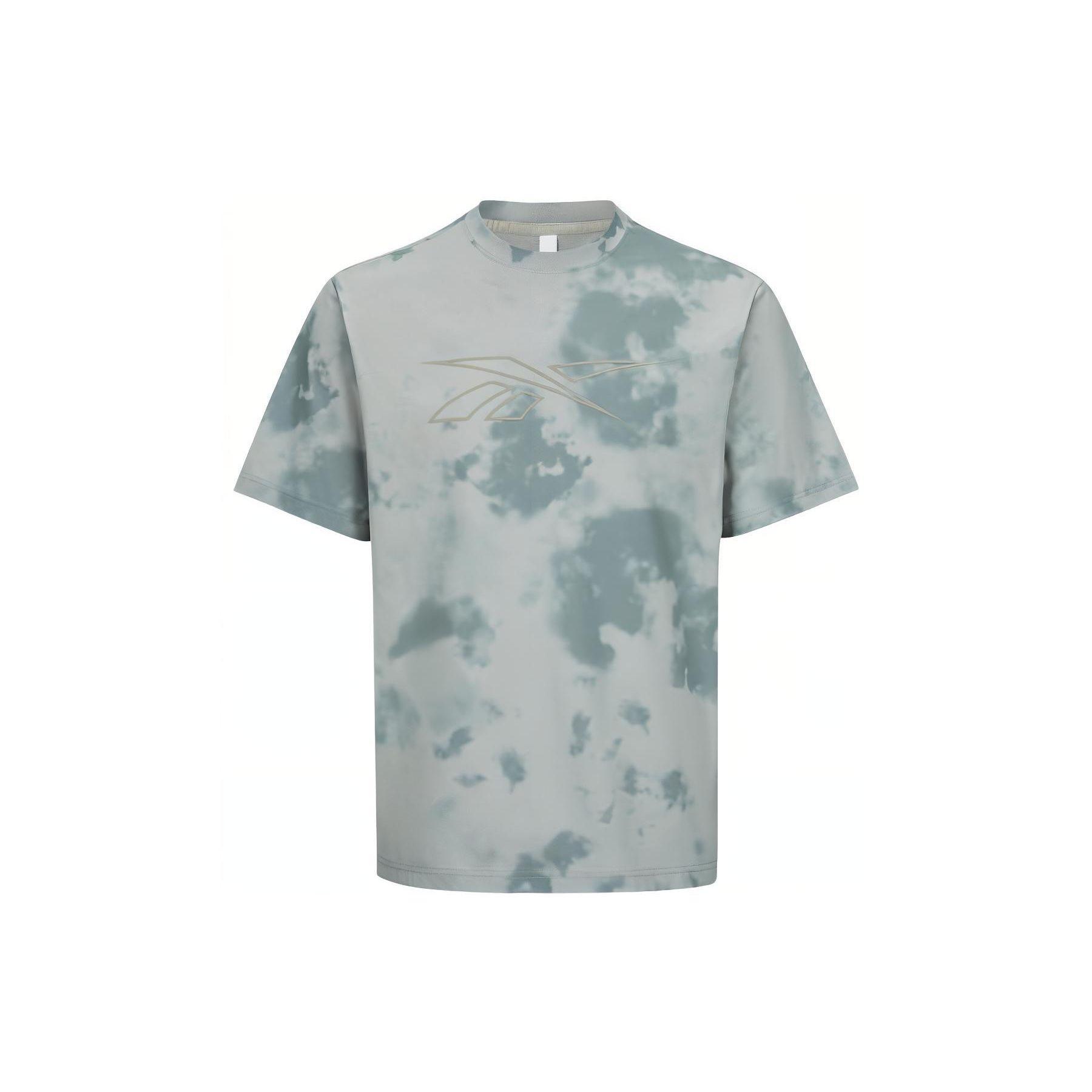 

Reebok Casual Loose Comfortable Tie-Dye Printed Short Sleeve T-Shirt Men Tops Gray-Green 23RCS409MGG0 XL