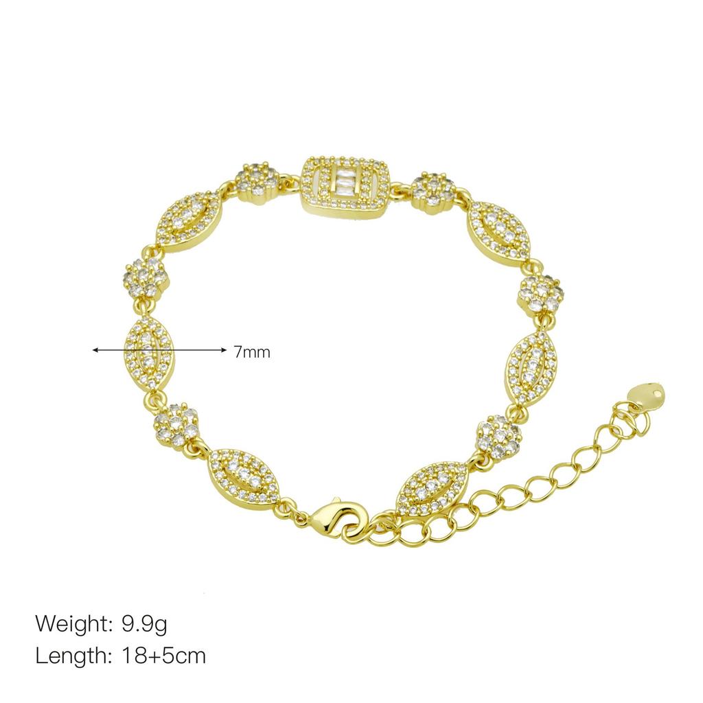 Love Peach Heart Butterfly Moon Star Bracelet Bracelet Women'S Copper Gold-Plated Zirconium Jewelry