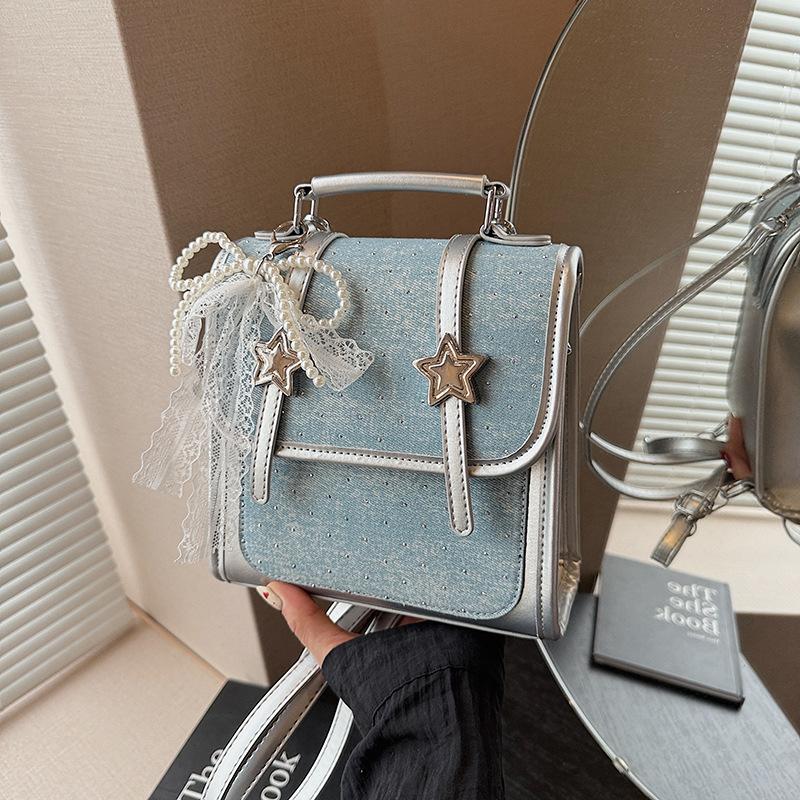 Niche Portable Backpack Women's Summer New Denim Small Bag Fashionable Exquisite Backpack