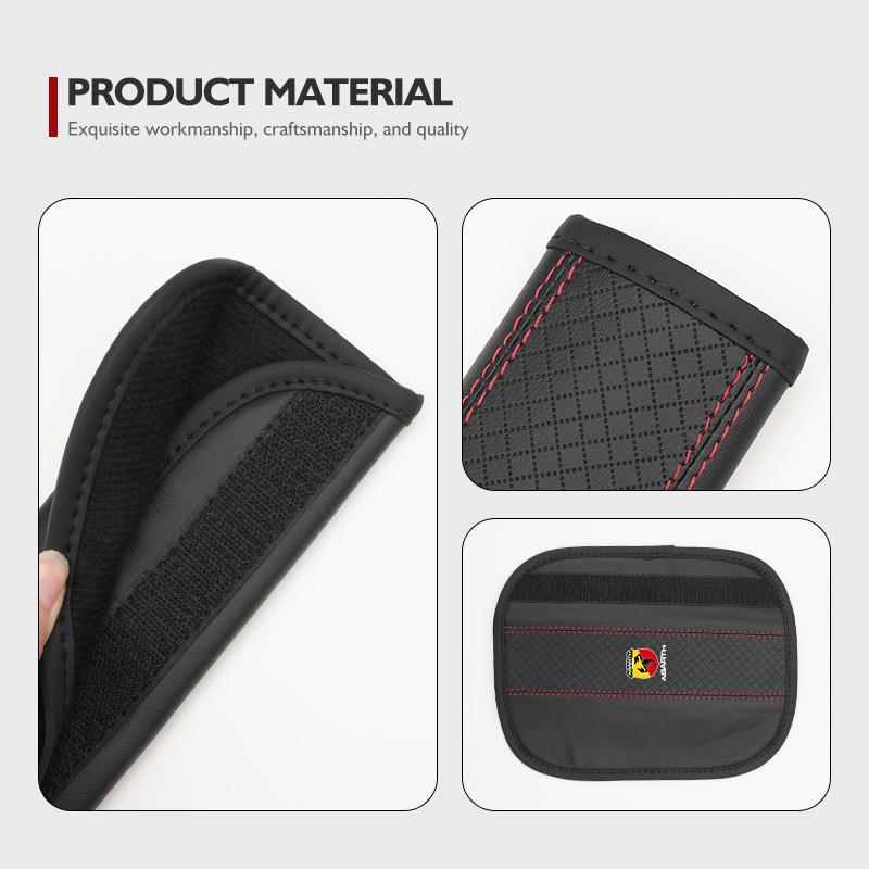 Leather Car Seat Safety Belt Soft Protector Shoulder Strap Pad For Abarth FIAT 500 Ducato Stilo Palio UNO Astra Bravo Tipo