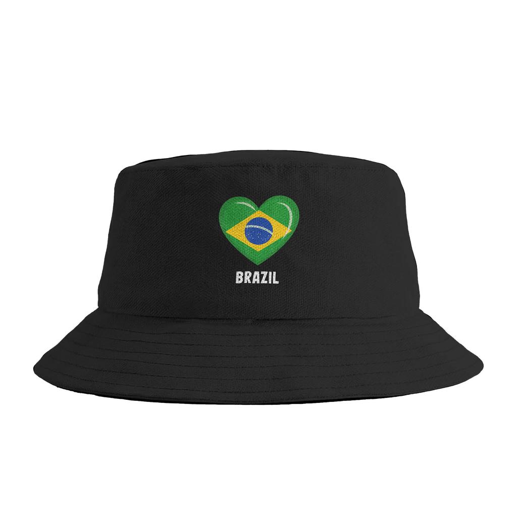 Brazil Brazilian Flag Brasil Graphic Bucket Hat Hip Hop FisherUnisex Caps Breathable Fishing Sun Hats For Couple Funny Design Cap