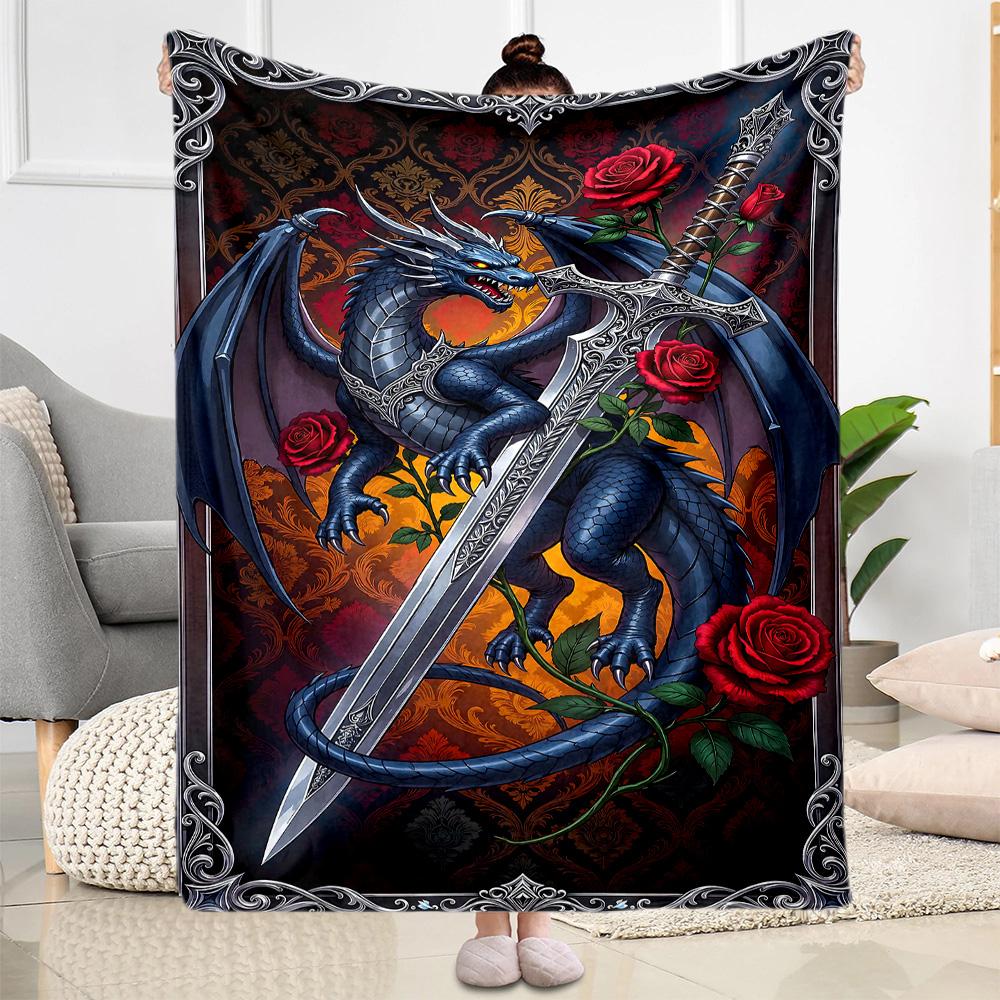 Gothic Style Blanket Ultra-Soft Perfect for Office Bedding Couch All-Season Use Playful Design Gifts For Family Or Friends