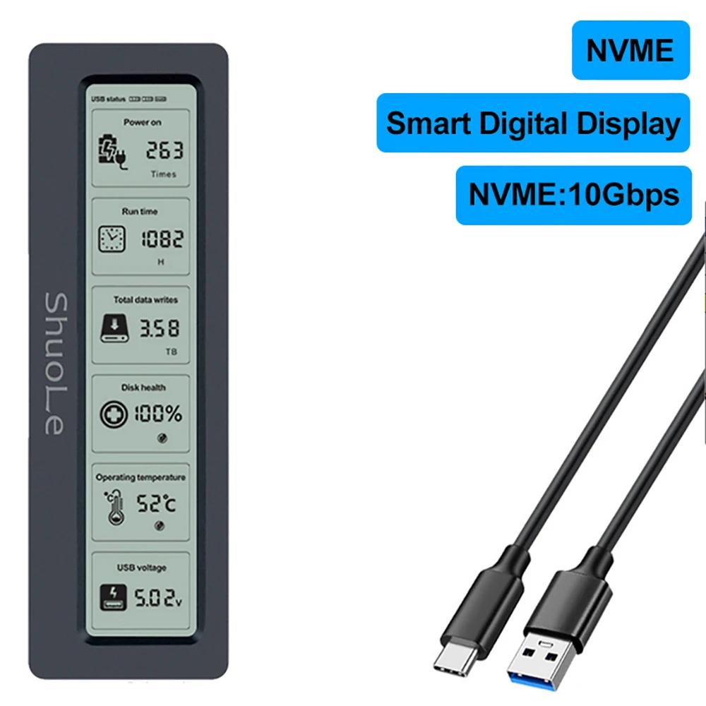 

M2 SSD NVMe Enclosure USB 3.2 Gen2 10Gbps PCIe SSD Box M.2 NGFF SATA SSD Case Intelligent Digital Health Monitoring M.2 SSD Case only nvme