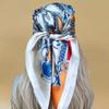 Luxury  Style Square Headscarf New The Four Seasons Silk Hijab Popular Design 70X70CM Scarves Women Beach Sunscreen Kerchief