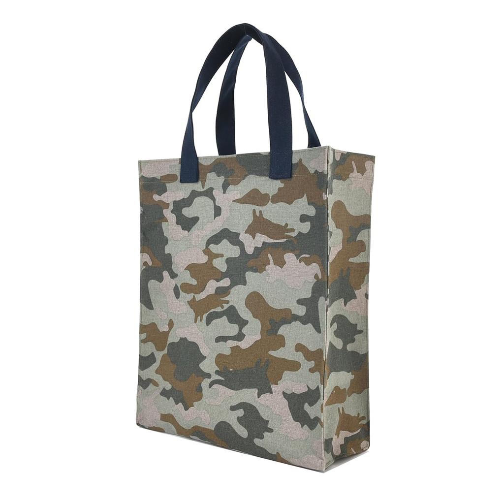 Kusguru Japan Women's Square Tote Bag with Vinyl-Coated Lining, Green
