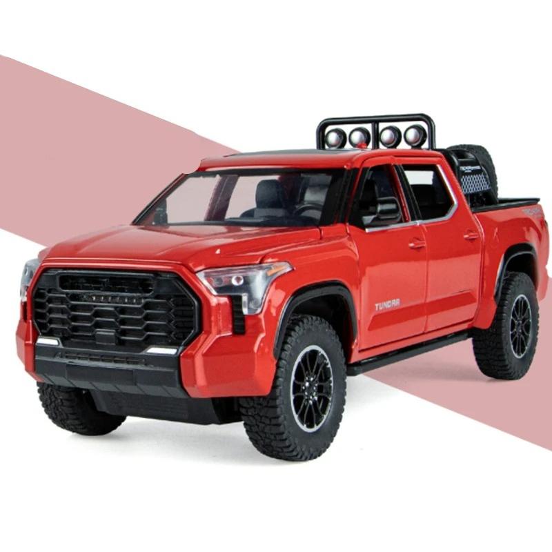 1:24 Tundra Pickup Toys Cars Model Alloy Diecast Doors Opened Sound Light Truck Off Road Vehicle Toys