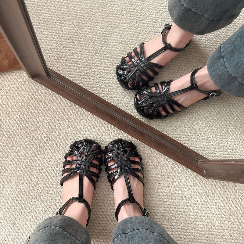 

Casual Summer Shoes Green Flats Gladiator Sandals Ladies 2025 Suede Leather Women s Sandal Brand Designer Comfortable Flip Flops 35 чёрный