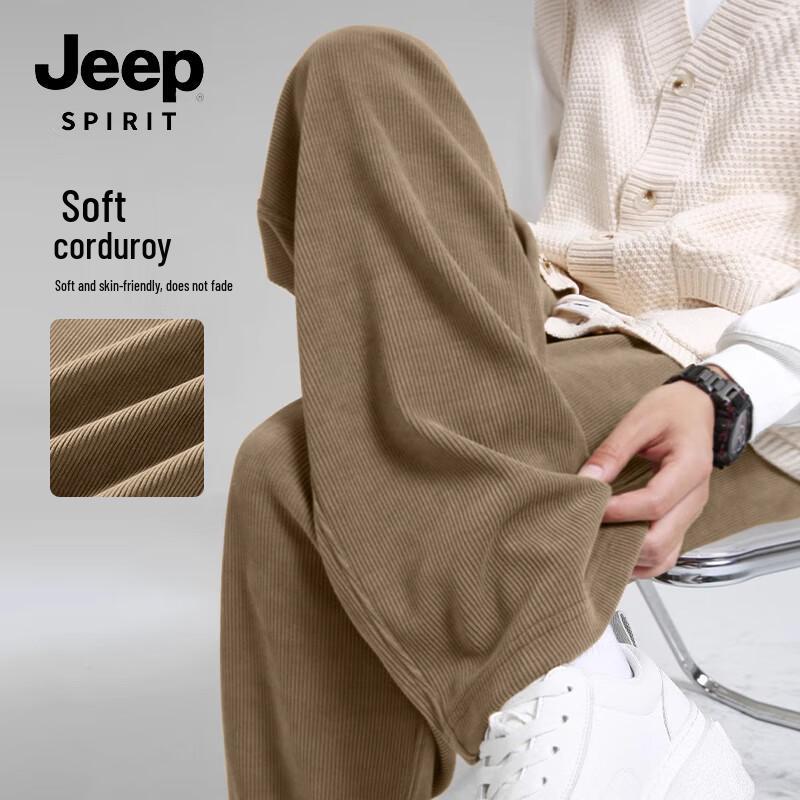 

JEEP SPIRIT Men s Retro Loose Corduroy Straight Leg Casual Pants 4XL