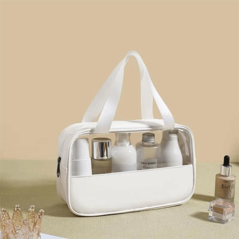 Transparent Travel Cosmetic Bag Zipper Closure Women Wash Pack Portable Toiletry Pouch  Makeup