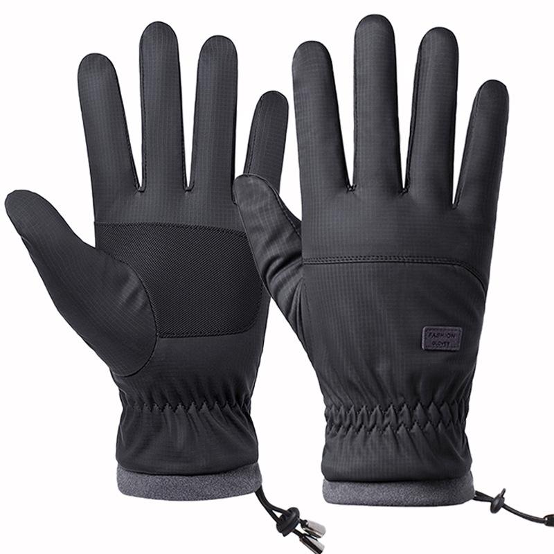 Motorcycle Gloves for Men Winter Warm Fleece Waterproof Thick Motorcycle Non-slip Outdoor Skiing Soft Riding Windproof Gloves