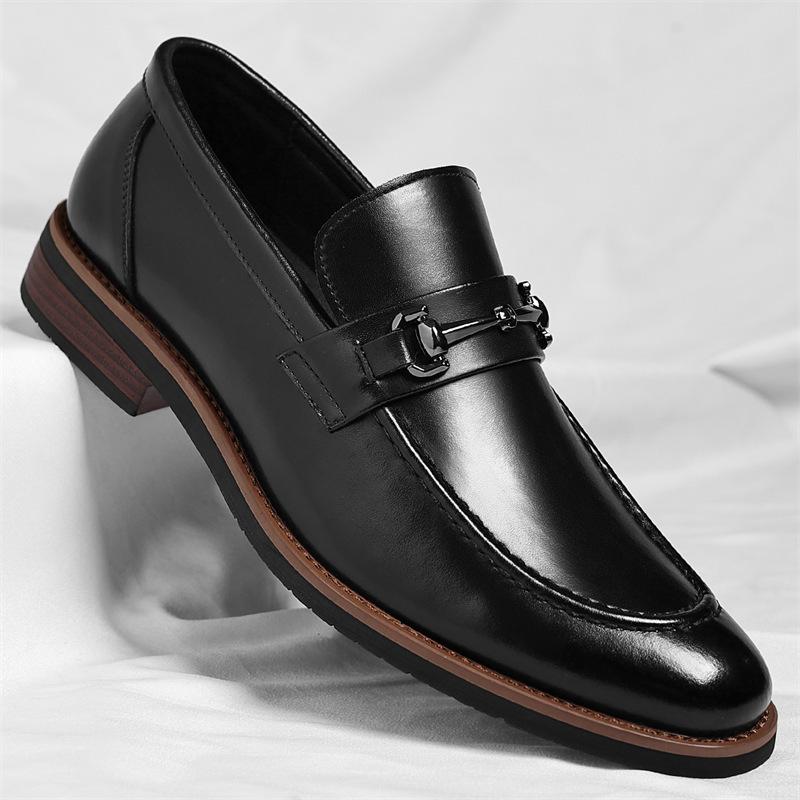 Large size European version Oxford shoes leather shoes men's pointed suit single shoes Wenzhou leather shoes