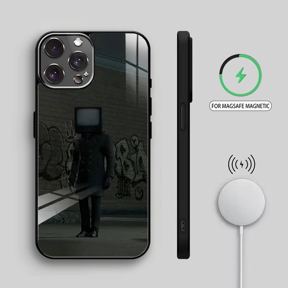 S-Skibidi Toilet T-TV M-Man    Phone Case For iPhone17,16,15,14,13,12,11 Plus,Pro Max Magnetic For Magsafe Wireless Charging