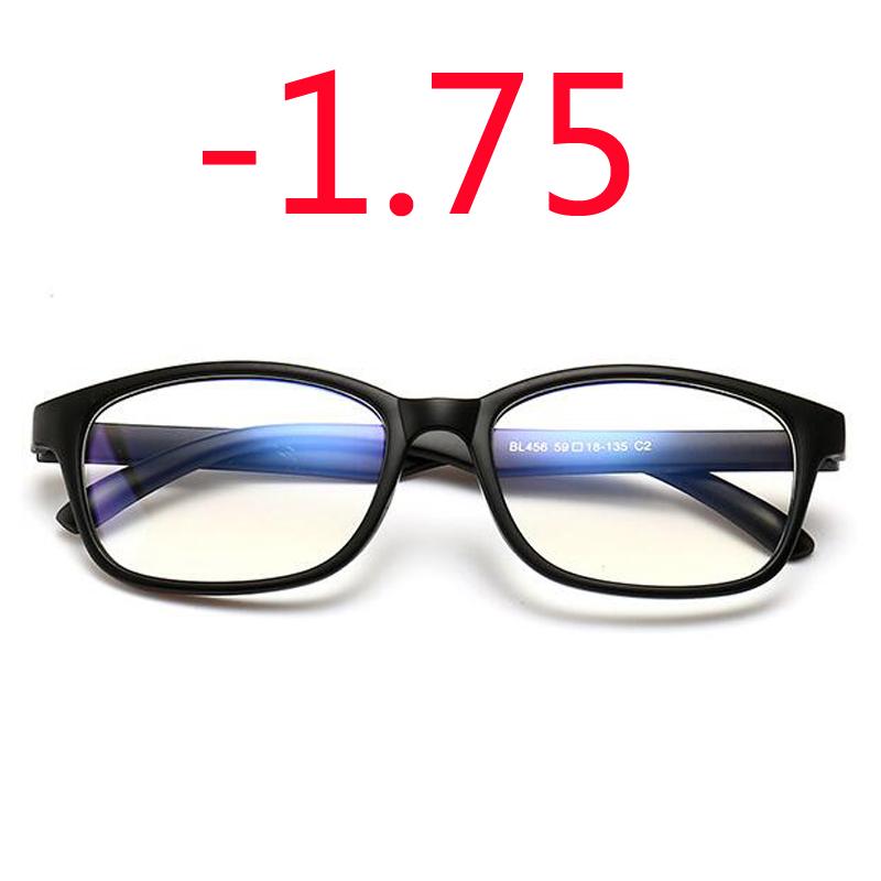 -1.0 -1.25 -1.50 -1.75 -2.0 -2.5 -3.0 To -4.0 Finished Myopia Glasses Women Men Short Sight Eyewear Black Blue Red Frame