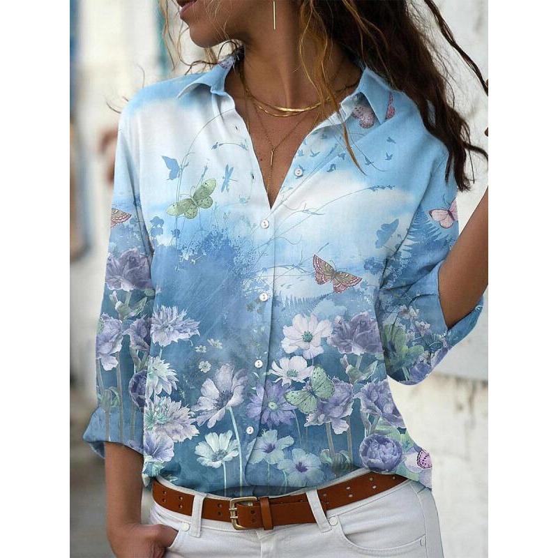 BITCED Modische, lässige Langarm-Blusen und -Hemden mit POLO-Ausschnitt für Damen
