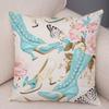 Nordicstyle Roses and Birds Cushion Cover Double Print Decor Plant Pillow Case Soft Plush Pillowcase for Sofa Home Children Room