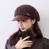Retro octagonal hat women's autumn and winter versatile leather brim hat modified face shape thin women's hat supports mixed batch