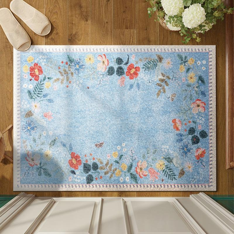 

Придверный коврик Водонепроницаемый Маслостойкий Грязеотталкивающий Ковер Американский Цветочный Узор Кожаный ПВХ Коврик Прихожая Домашний Декор Коврики 1pc 50x80cm