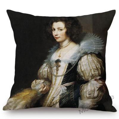 Van Dyck Renaissance Baroque Famous Oil Painting Royal Court Lady Wall Art Sofa Pillow Case Mourning Christ Linen Cushion Cover