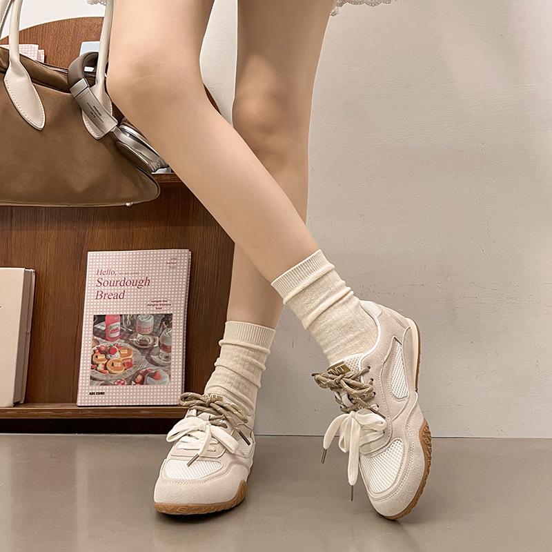 New Soft Leather German Training Shoes Women's 2025 New Spring Platform Casual Versatile Forrest Gump Shoes Sports Shoes Little White Shoes Women