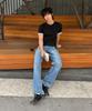 SIGNATURE Summer Crop Color Block Roll-Up Short Sleeve T-Shirt [2 Colors]