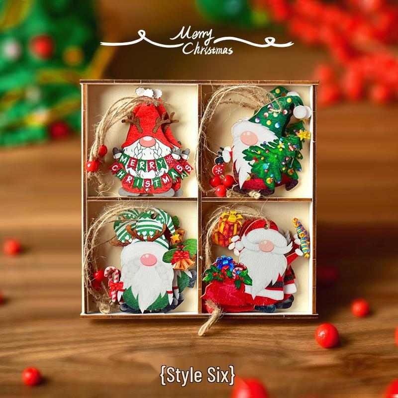 Luminous Handmade Wooden Christmas Tree Ornament Pendant Decor Gift.