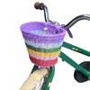 Handwoven Rainbows Bicycles Basket Nontoxic Rainbows Rope Children Bicycles Basket for Various Types Of Children's Bike