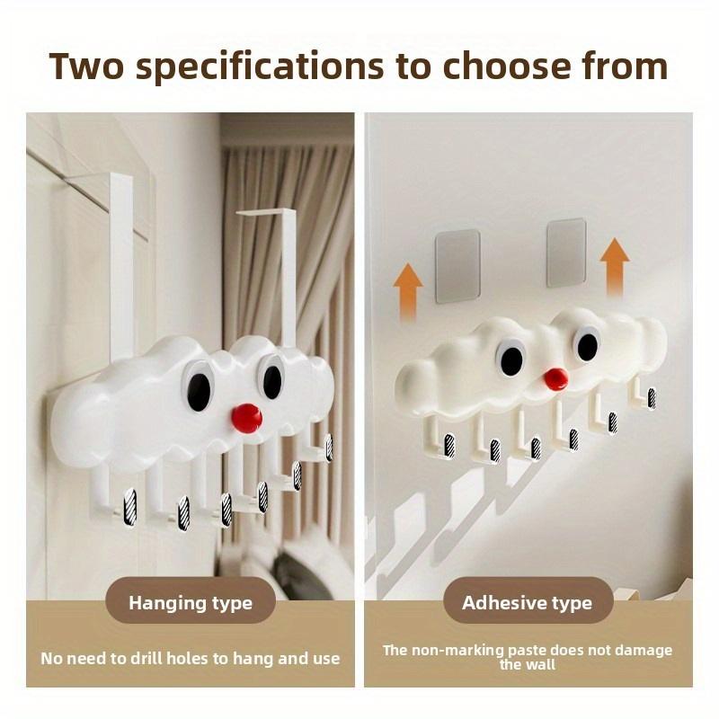 1pc Multi‑Hook Over‑Door Hook Rack, Space‑Saving Plastic Storage Organizer for Towels, Jackets & Kitchen Utensils