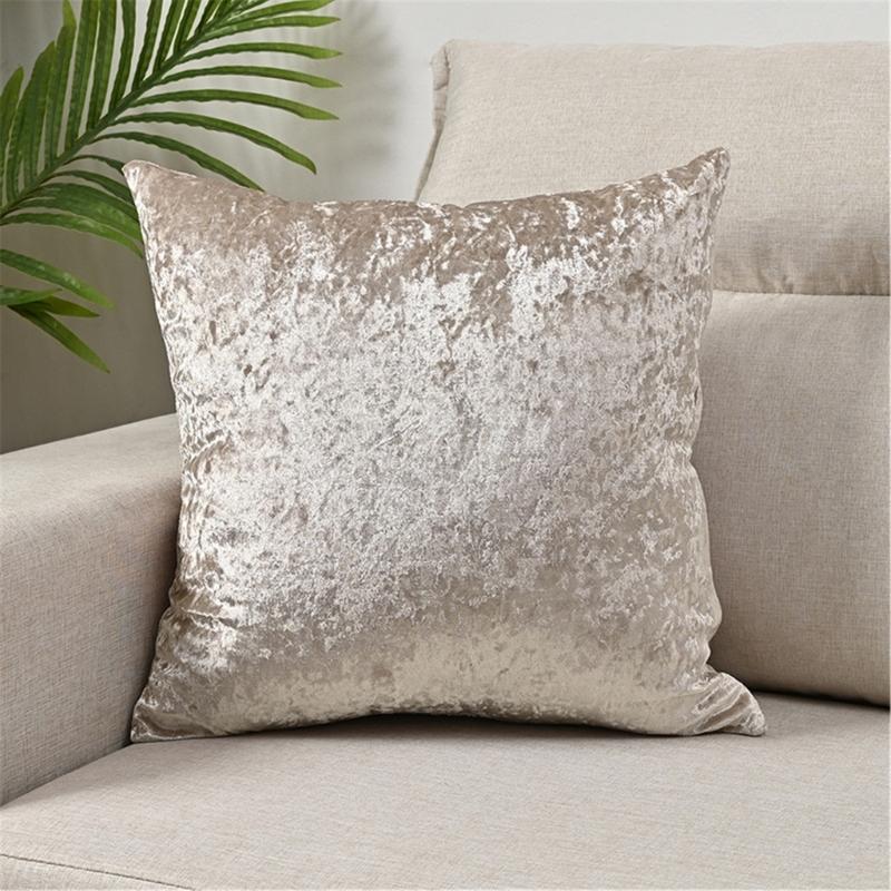 Elegant Solid Color Stretch Velvet Pillowcase Cushions Cover Easy to Install and Remove for Home Decoration 450x450mm