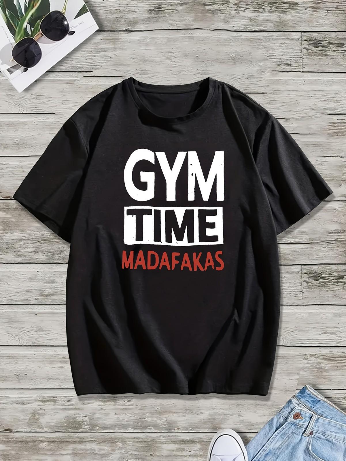 Funny Gym Time MADAFAKAS Workout Shirt Mens Fitness Graphic Tee XXXXL